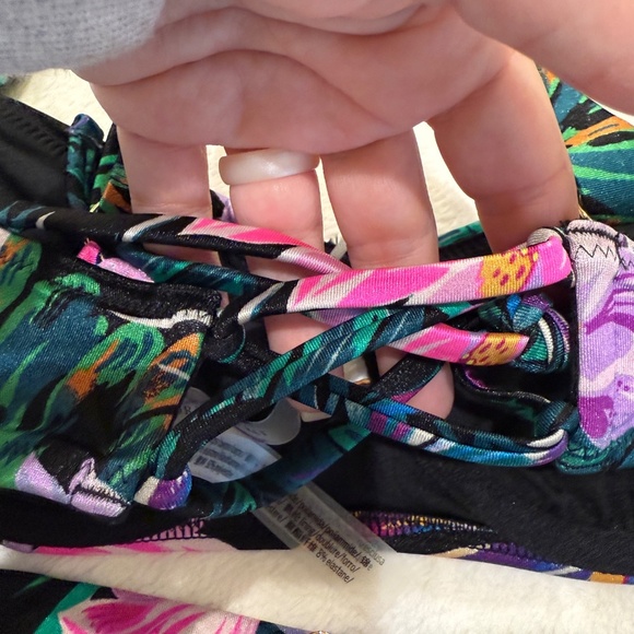 New! Set! Victoria's Secret Black Palm Bikini Set 45568 - Picture 10 of 14